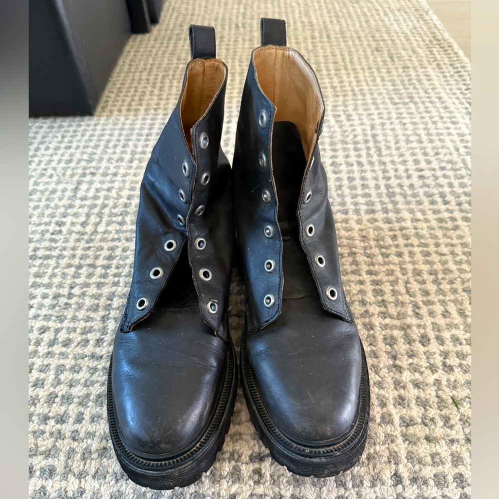 Madewell Black Leather Combat Boots